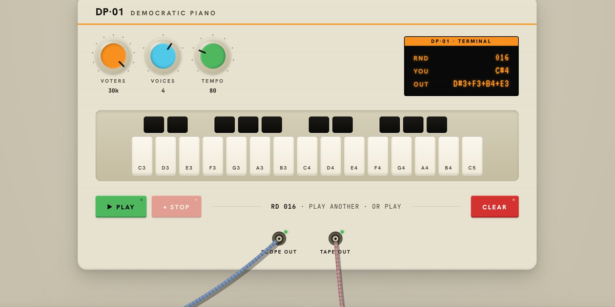 Democratic Piano prototype